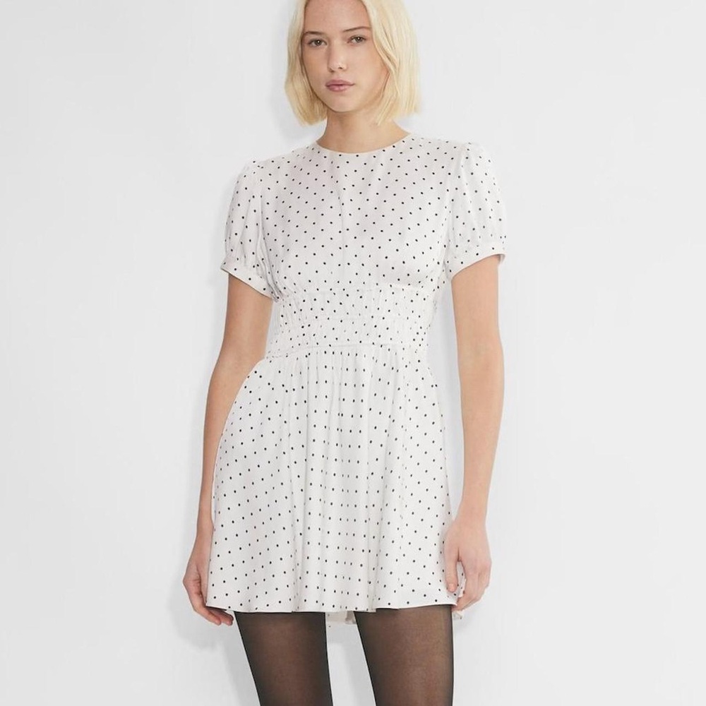 Aritzia White and Black Polka Dot Mini Dress NewWOT